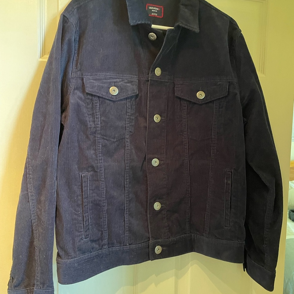 ** Worn 2 Times ** UNTUCKit ** Blue Corduroy Style Lightweight Jacket